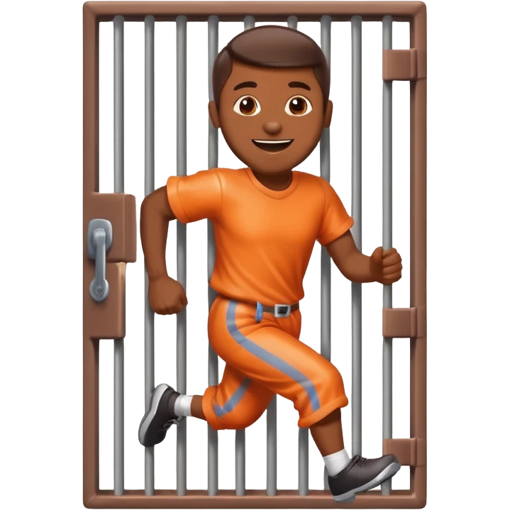guy made of of sweet candy running out of a prison cell emoji