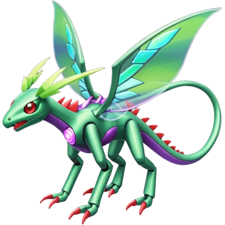 Miraidon-Genesect-Vikavolt-Vibrava-Flygon-fusion-hybrid-creature, full body emoji
