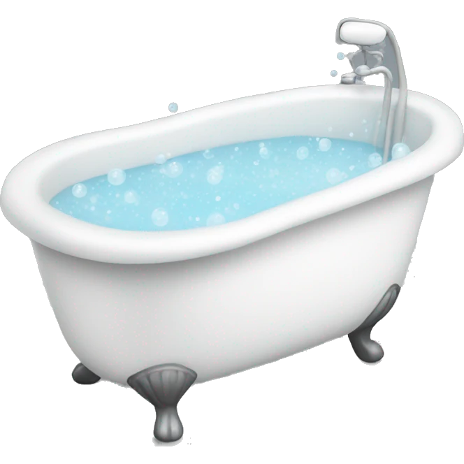 bath tub filled with white bubbles emoji