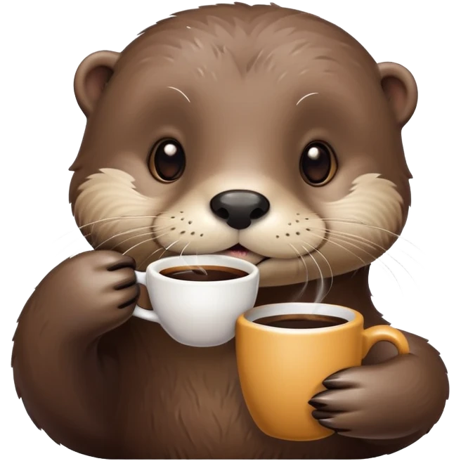 Otter drinking coffee emoji