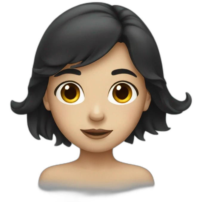 Girl with dark hair swimming emoji