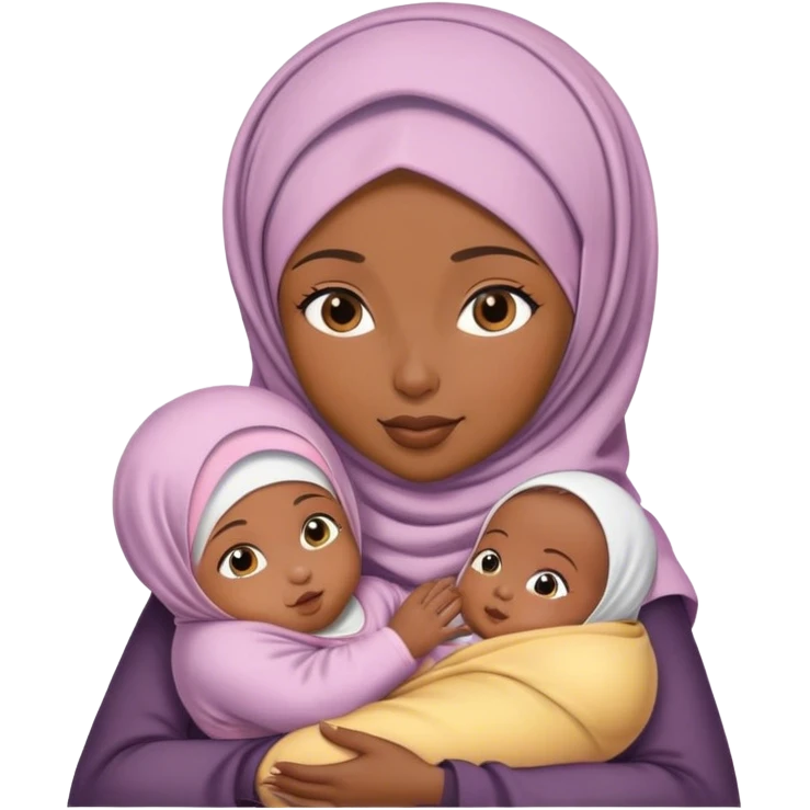 Hijab  black woman holding baby emoji