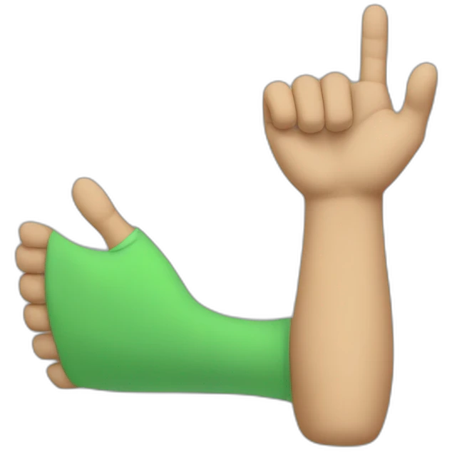Arm and open hand with a green shirt emoji