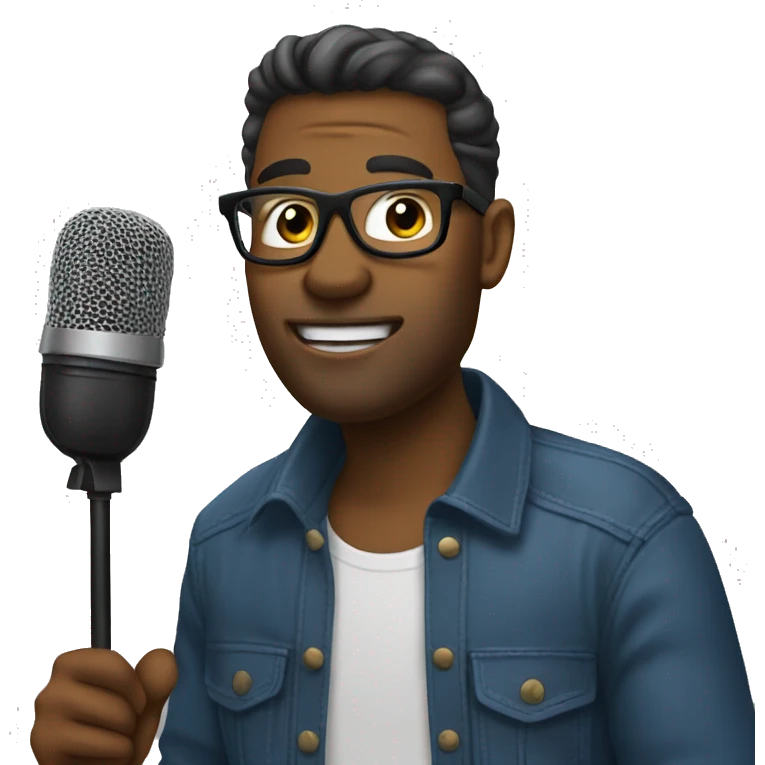 Podcaster talking into microphone emoji