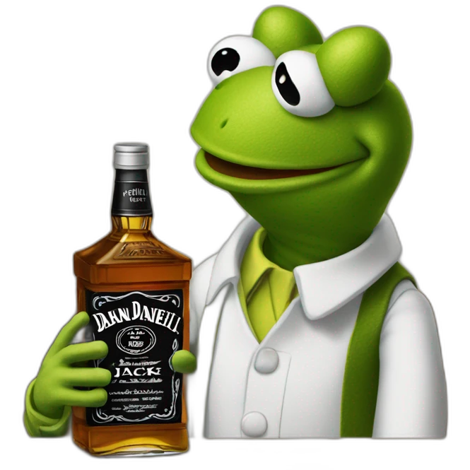 Kermit in school eat jack daniel emoji