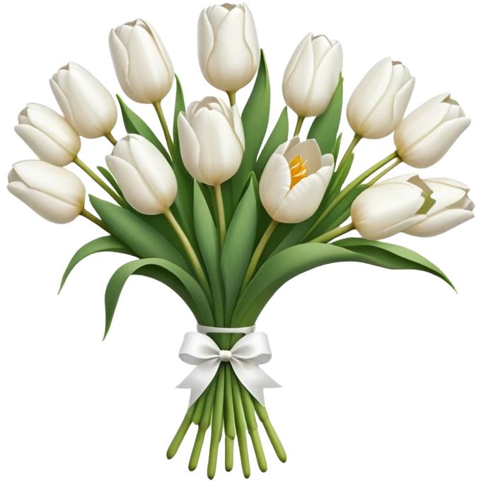 white tulip bouquet  emoji