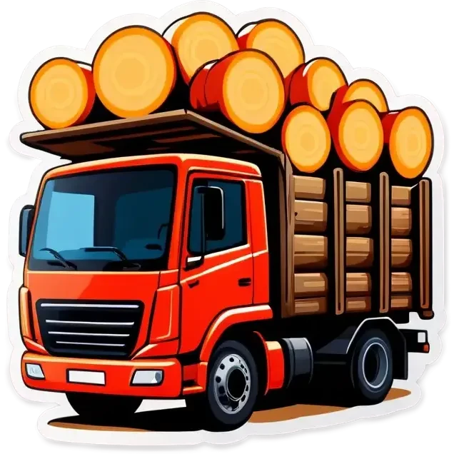 lkw mit holzbeladen rod emoji