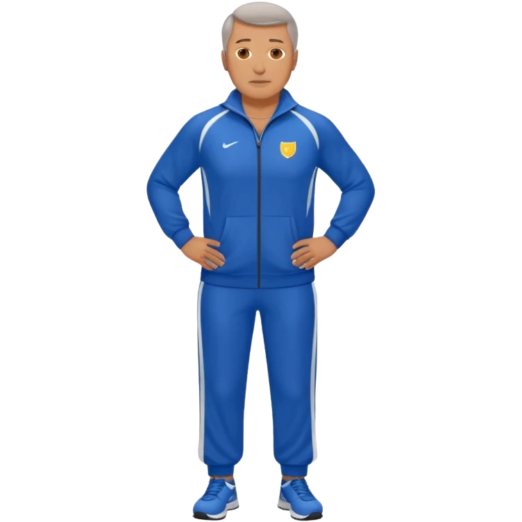 middle-aged track coach full length emoji