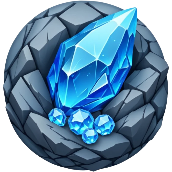 planet, surface covered in glowing crystals and rock  emoji