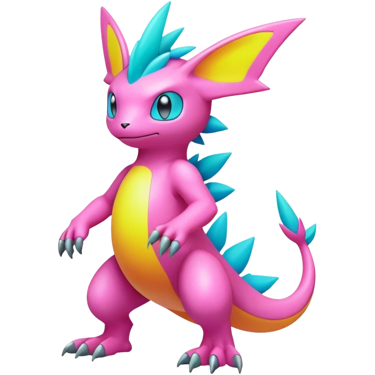 lush pastel-bright-vibrant warm-colored modern colorful neon-colored Fakémon-Digimon-Pokémon-creature (full body) emoji