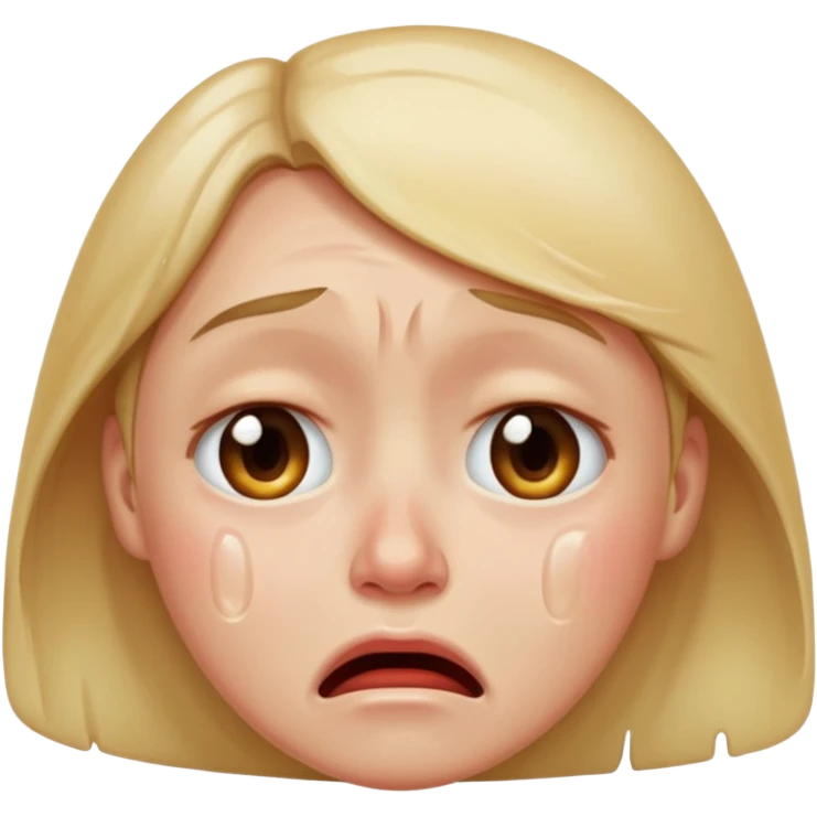 crying face emoji, expressive and clear, apple style emoji