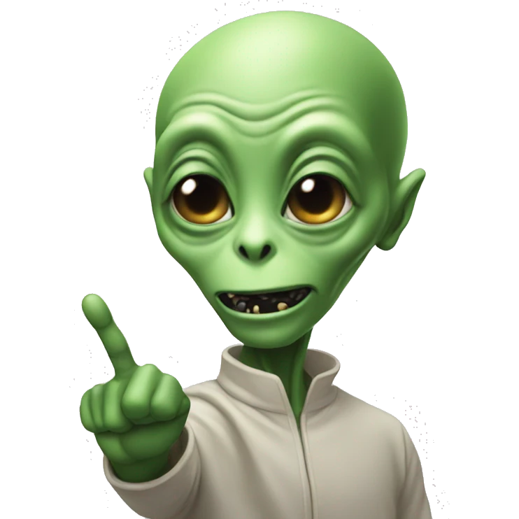 Alien raising a finger emoji