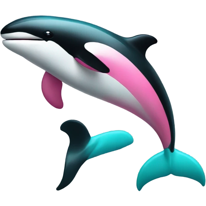 Pink and turquoise orca  emoji