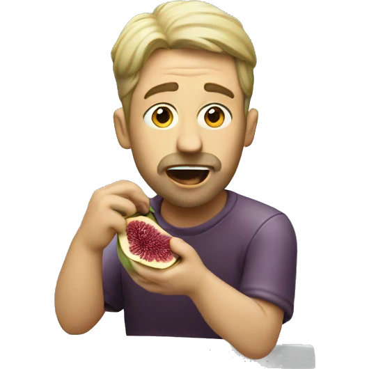 Man eating figs sat on toilet emoji