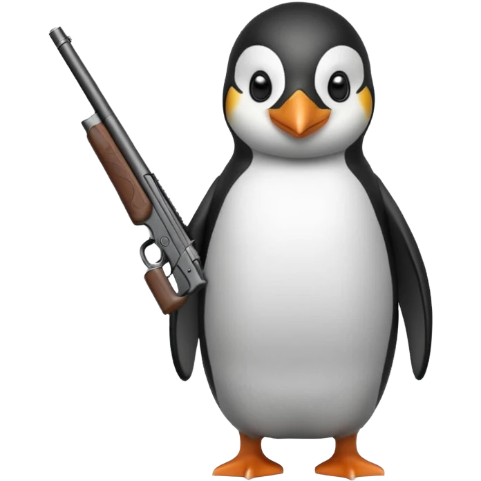 a penguin with a shotgun emoji