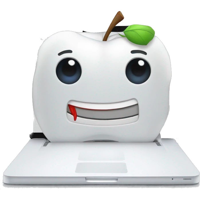 White Apple MacBook with Netflix on the screen  emoji