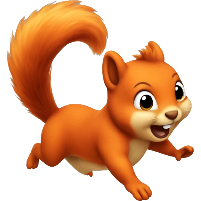 little jumping orange burnt squirrel emoji