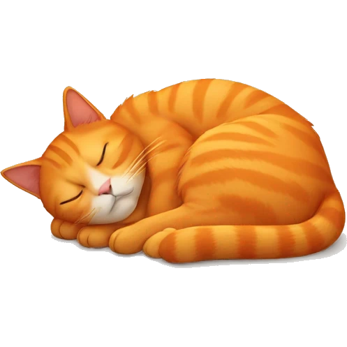 Orange cat sleeping  emoji