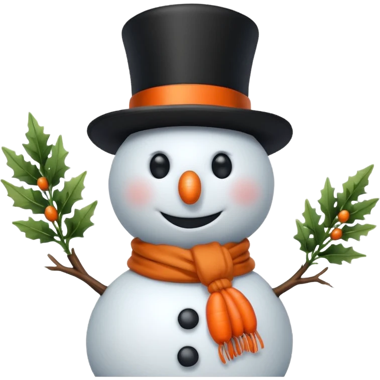 A classic snowman with carrot nose and coal smile. emoji