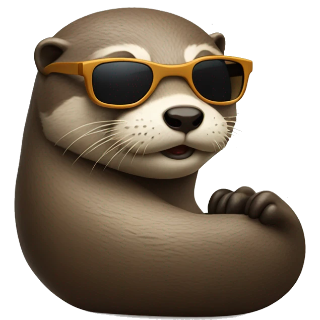 Otter laying back with sunglasses  emoji