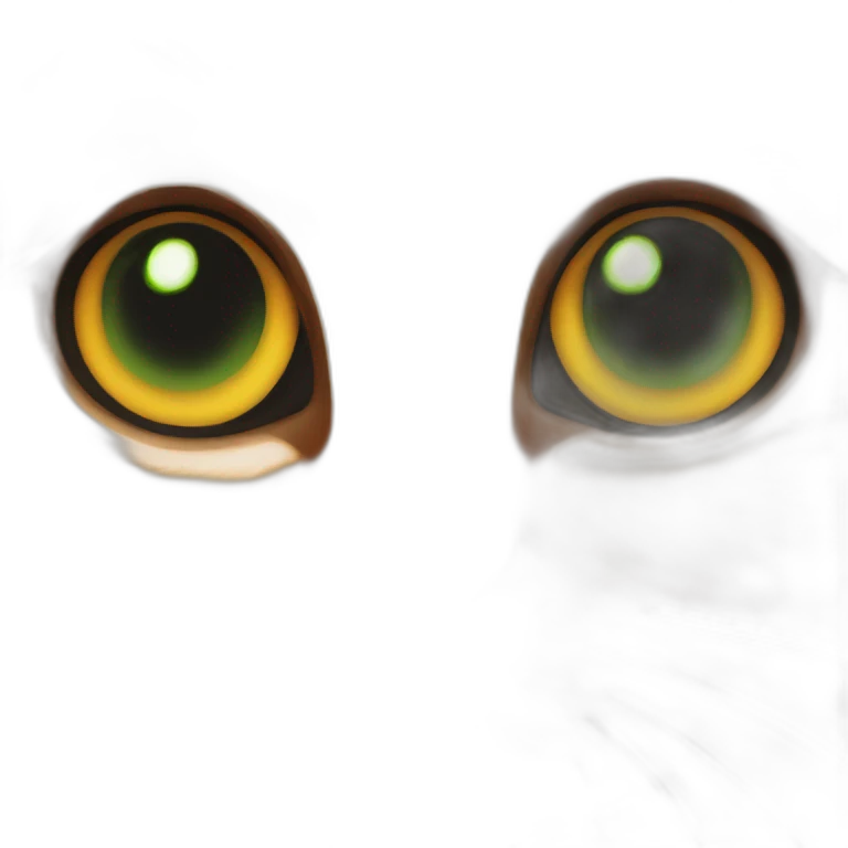 Orange and black cat with yellow eyes and green pupils emoji
