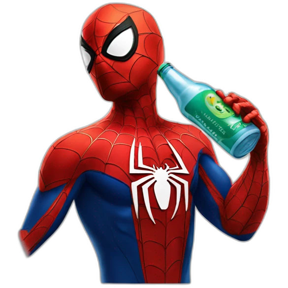 Spider-man drink beer emoji