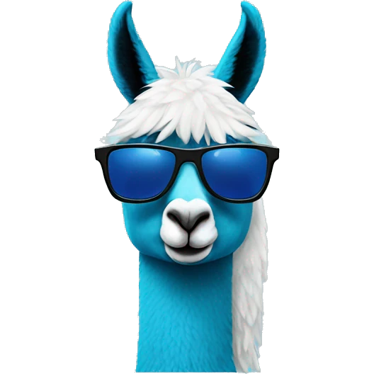 Blue llama with sunglasses emoji