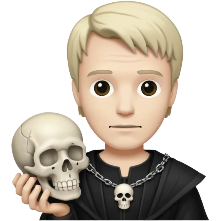 Hamlet holding 1 skUll emoji