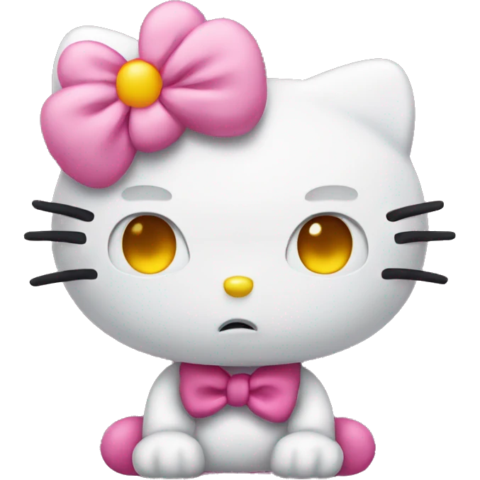 hello kitty with angry emoji