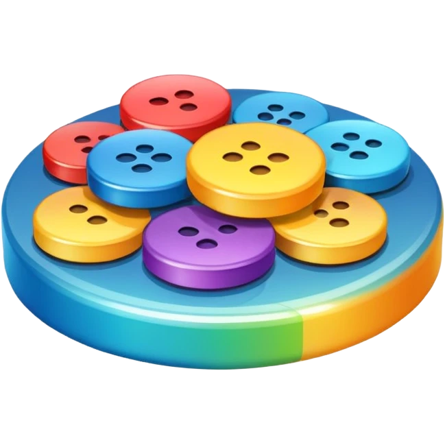 a colourful button not 3d or shading emoji