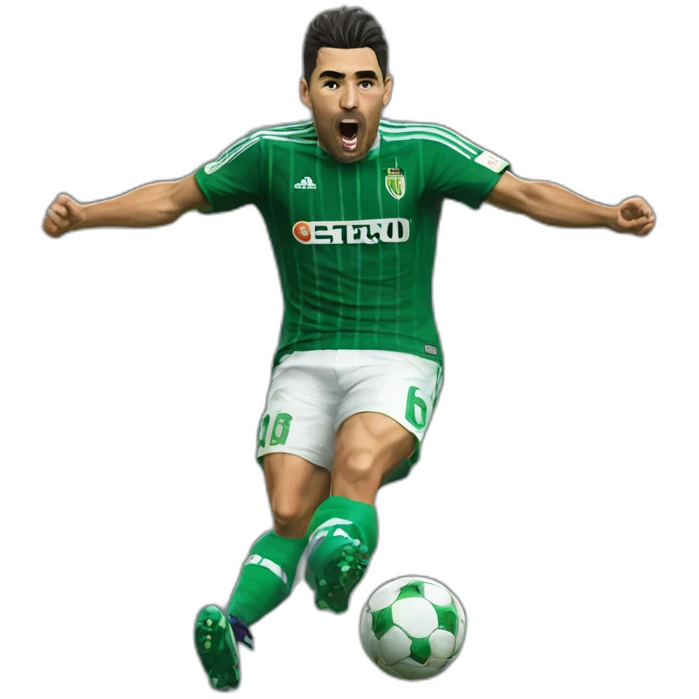 Hiperrealist joaquín sanchez celebration goal with betis tshirt emoji