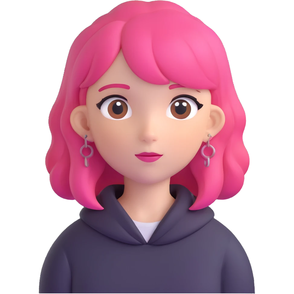 white girl with pink hair emoji