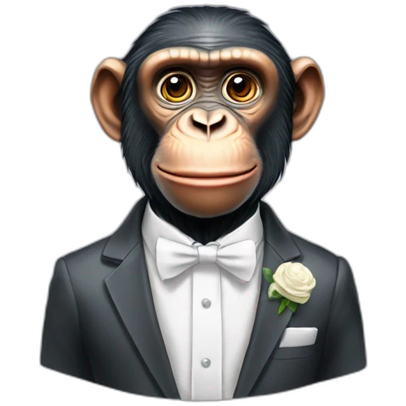 CHIMPANZEE white tie emoji