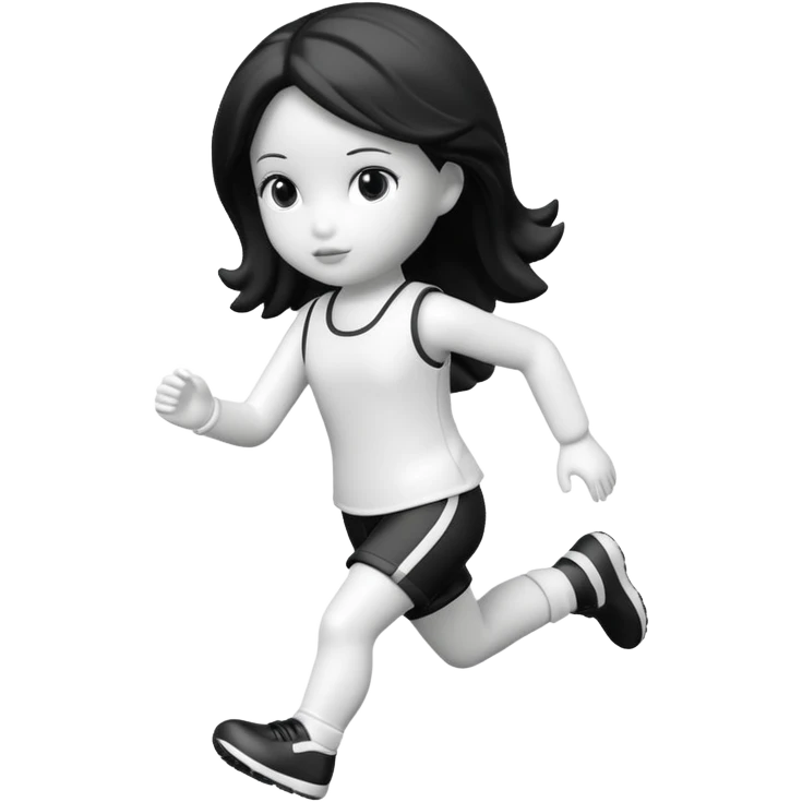 corriendo muñeco blanco y negro emoji