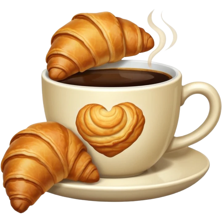 Café con una medialuna emoji