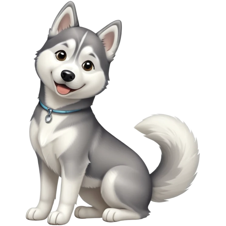 husky wagging tail emoji