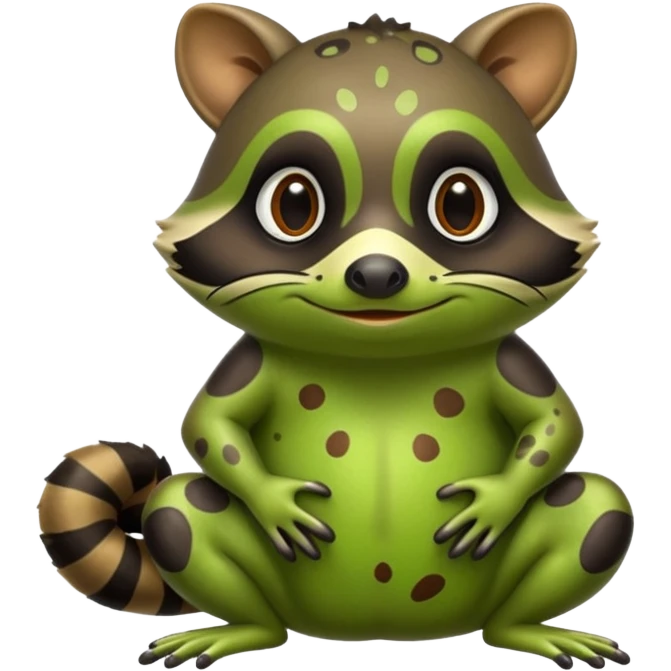 Raccoon frog hybrid emoji