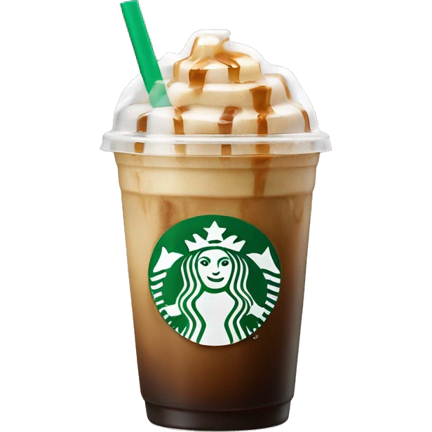 Starbuck ice coffee with ice cubes emoji