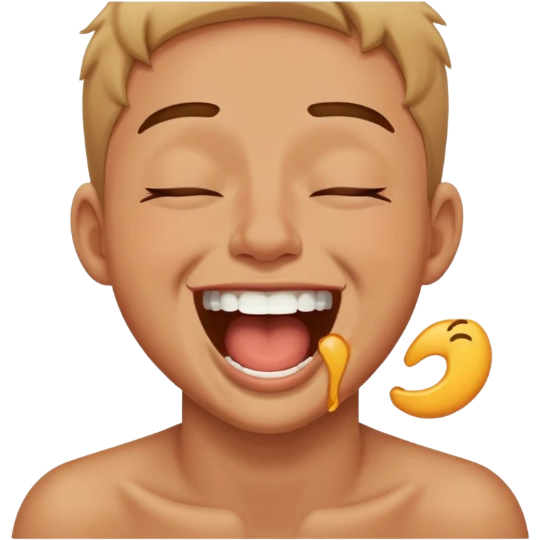 Person choking themselves while laughing  emoji