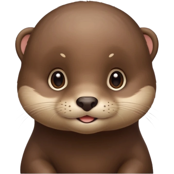 Cute baby otter's face (little cheeks, not much hair) emoji