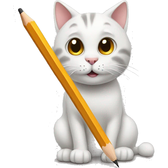 a cat use a pencil emoji