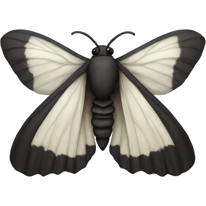 black shaded detailed moth  emoji