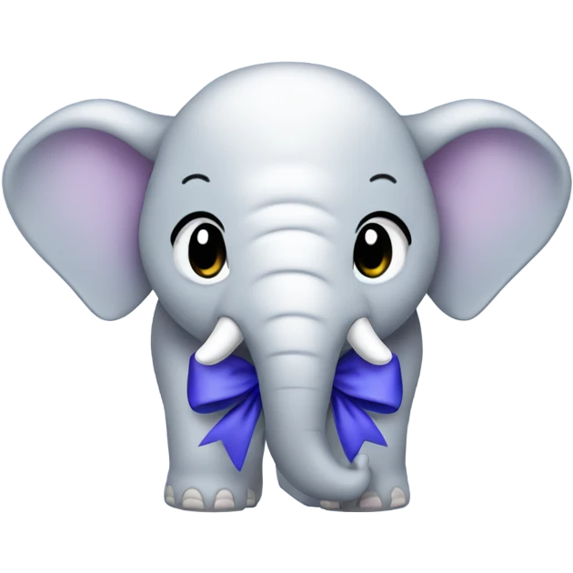 White elephant with periwinkle bow emoji