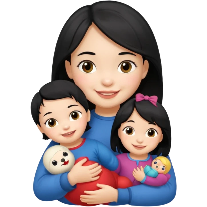 Toddler black hair girl – holding a russia doll emoji