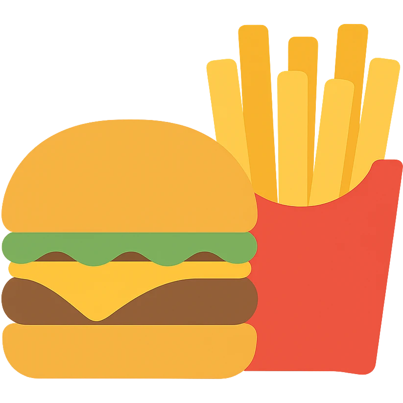 burger and fries emoji