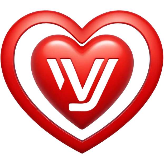Heart with the letter Y in the middle  emoji