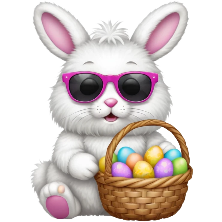 Easter bunny wearing sunglasses emoji