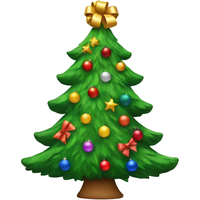 Christmas tree with different color bows on it  emoji