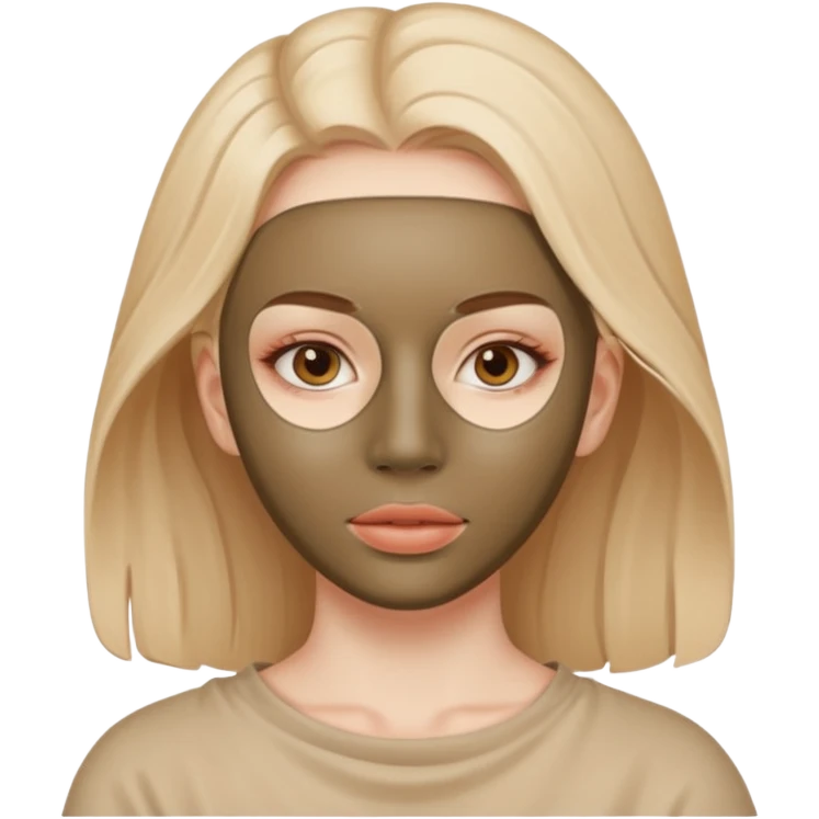girl wearing a mask of clay  emoji