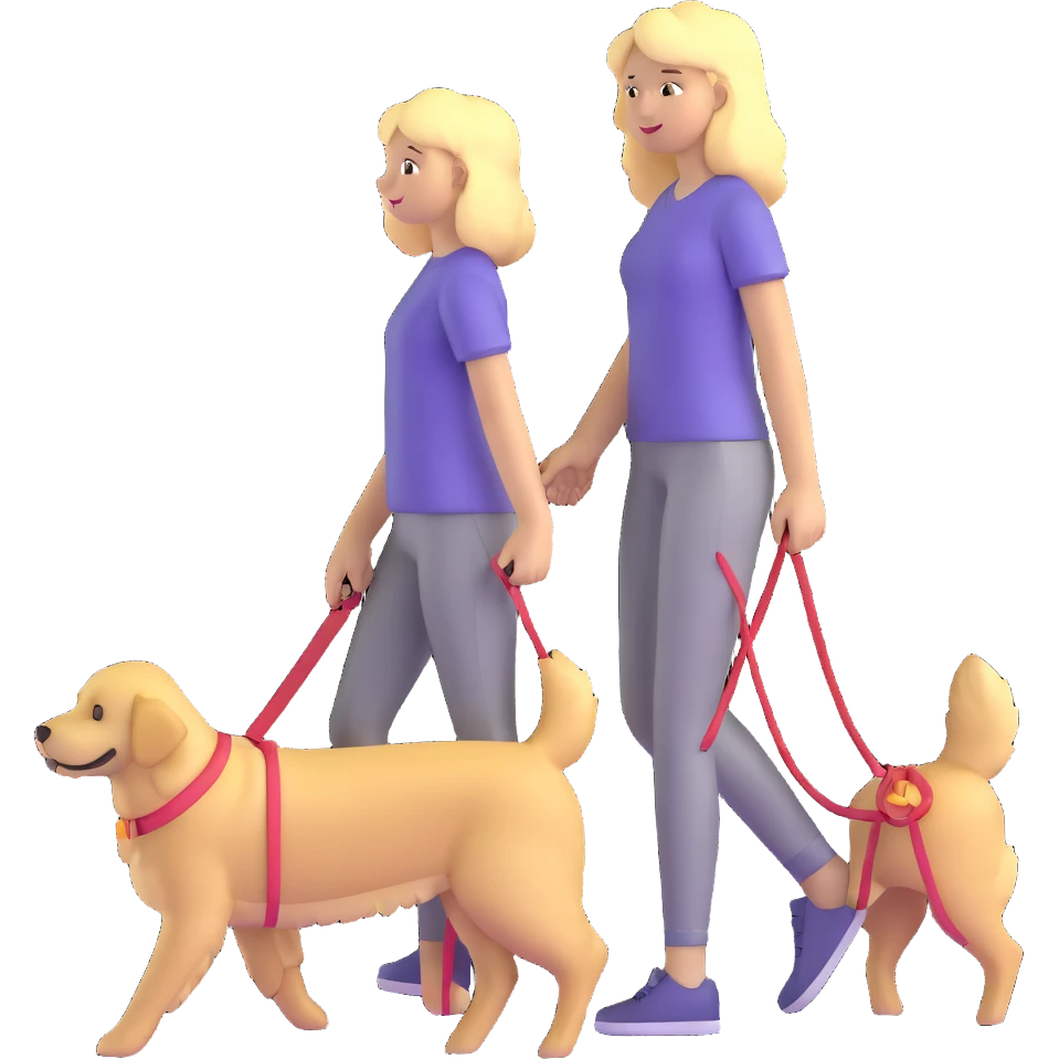 blonde girl with golden retriever dog emoji
